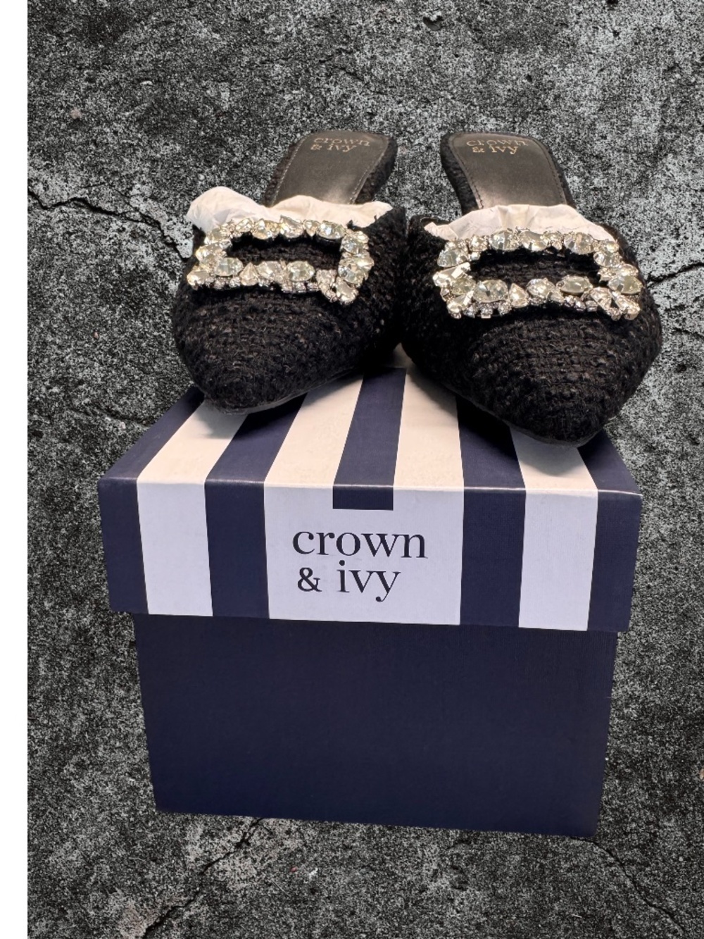 Crown & Ivy Black Mules size 9.5